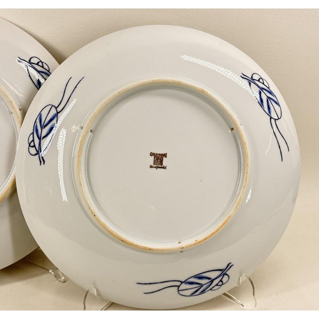 Pair of Vintage Japanese "Gold Imari" Hand-Painted Rickshaw Chargers, 11" For Sale In Portland, OR - Image 6 of 8