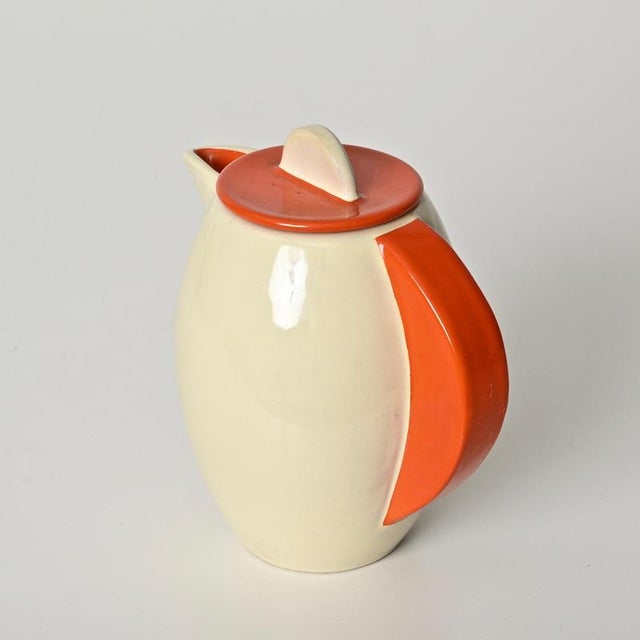 Orange & Ivory Coffee Carafe by Rometti Umbertide, Italy, 1940s For Sale - Image 14 of 16