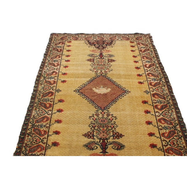 Late 18th Century Antique Sarouk Farahan Persian Rug in Gold, Red Floral Medallions | Rug & Kilim For Sale - Image 5 of 6