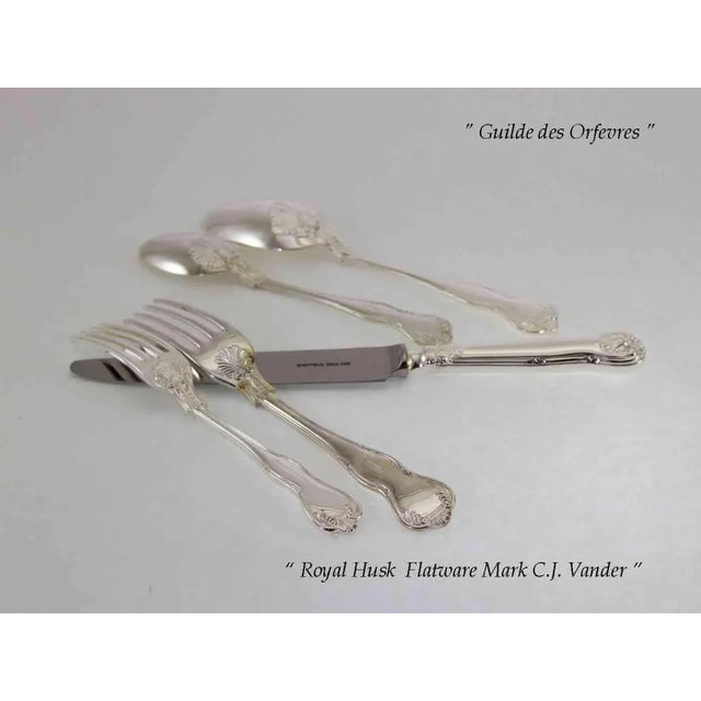 New Royal-Husk Silverplate Flatware Set for 12- 75 Pieces For Sale - Image 4 of 13