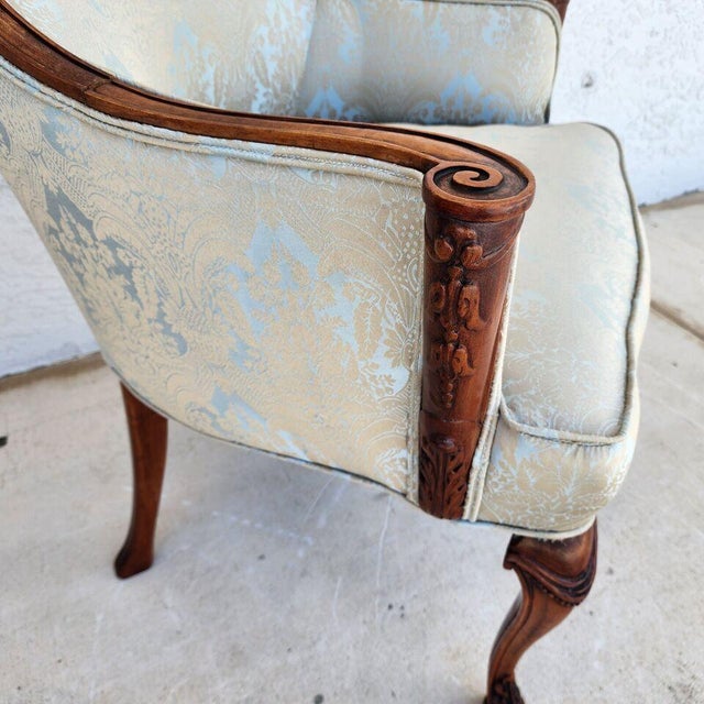 Grosfeld House Grosfeld House French Wingback Armchair For Sale - Image 4 of 12