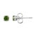 Contemporary .925 Sterling Silver 0.15 Cttw Round Brilliant-Cut Green Diamond Classic 4-Prong Stud Earrings (Fancy Color-Enhanced, I2-I3 Clarity) For Sale - Image 3 of 5