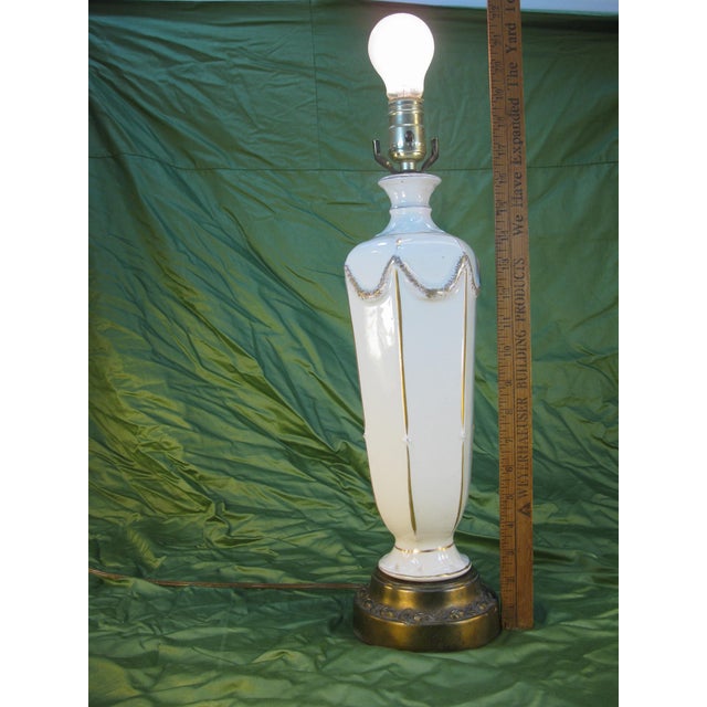 Early 20th Century Table Lamp French Empire Style Neoclassical Porcelain For Sale - Image 9 of 11