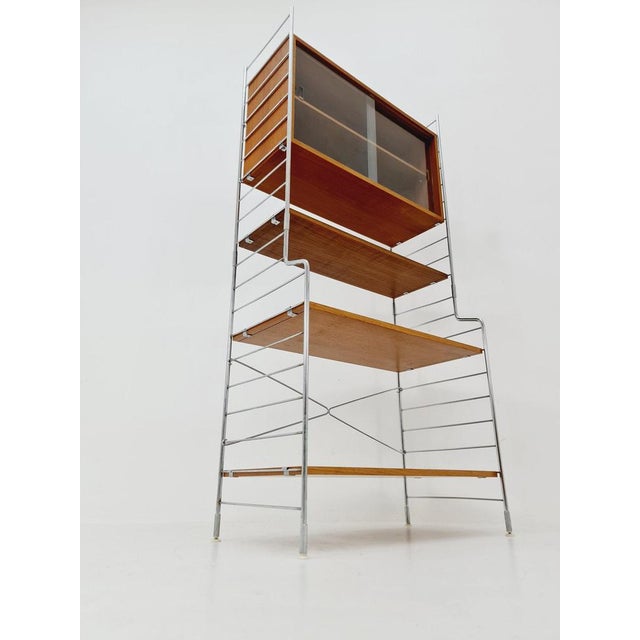 Free Standing String Shelf-System with Cabinet in Teak from WHB Germany, 1950s For Sale - Image 5 of 11