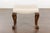 19th Century English Mahogany Upholstered Stool with Cabriole Legs For Sale - Image 4 of 12