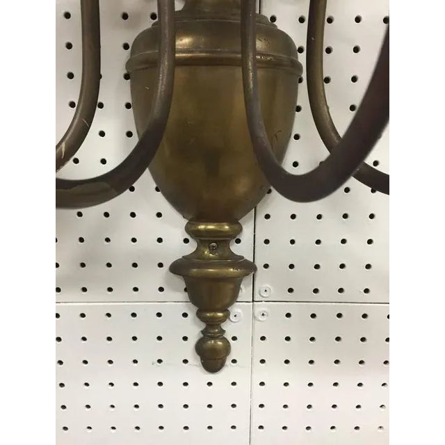 Williamsburg Style Brass Electrified Sconces - a Pair For Sale In New York - Image 6 of 9