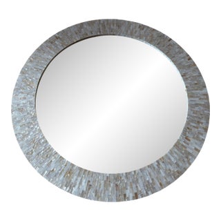 Currey & Company Uma Round Mirror, Mother-of-Pearl Inlay For Sale