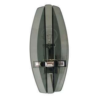 Wall Sconce with Smoked Glass. Italy, 1970s For Sale