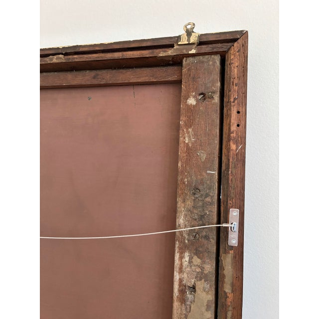 Antique Spanish Revival Oak Wall Mirror With Geometric Carving For Sale - Image 11 of 11