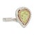 GIA Certified 1.25 Carat Pear Cut Fancy Green-Yellow Diamond Ring in 18K Rose, White, and Yellow Gold. Featuring a double...