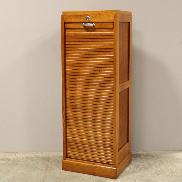 Vintage Filing Cabinet in Oak, 1920s For Sale - Image 3 of 11