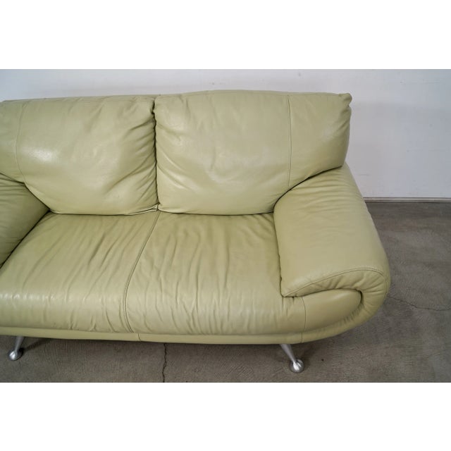 1990’s Postmodern Italian Nicoletti Salotti Leather Sofa For Sale - Image 10 of 12