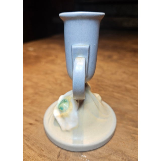 Roseville Pottery Roseville Poppy Design Single Candle Holder For Sale - Image 4 of 9