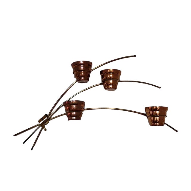 Decorative Brass & Copper Wall Planters, 1970s For Sale