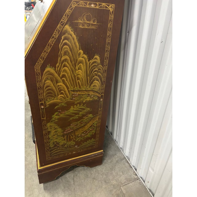 Chinoiserie Leather Top Secretary Desk by Jasper Furniture For Sale - Image 9 of 12