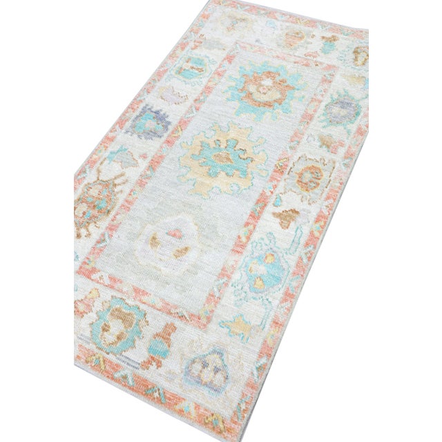 Gray Modern Turkish Oushak Rug 2'10" x 5'1" For Sale - Image 8 of 10