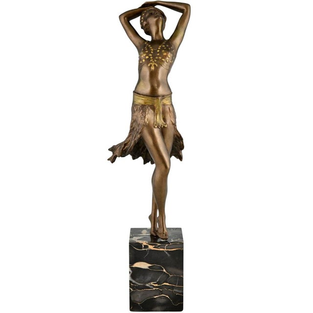 Vintage Art Deco Centerpiece in Bronze and Marble, 1925 For Sale - Image 12 of 12