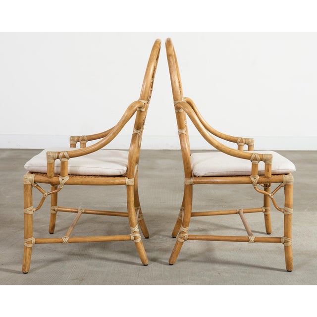 Set of Six Genuine McGuire "Cracked Ice" Rattan Dining Chairs For Sale - Image 14 of 18