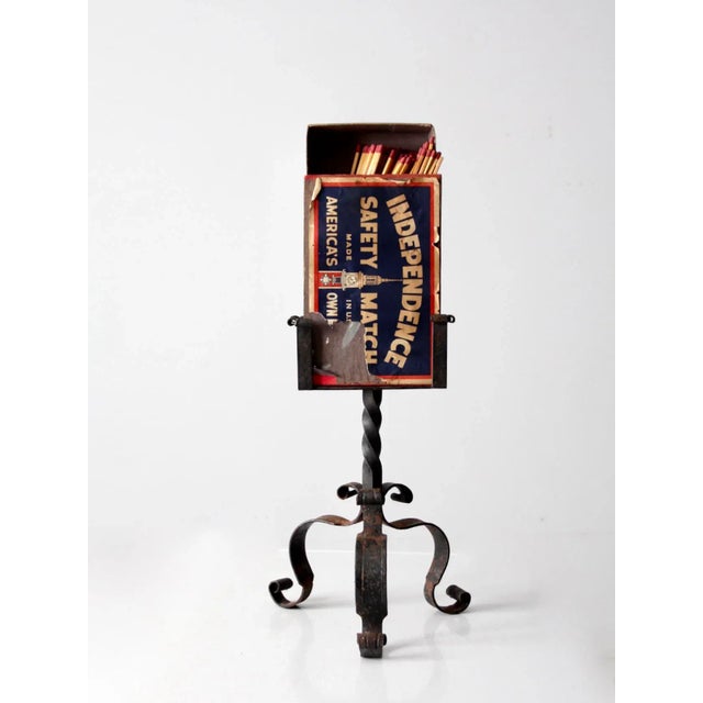 Antique Oversize Match Box and Iron Stand For Sale - Image 11 of 11