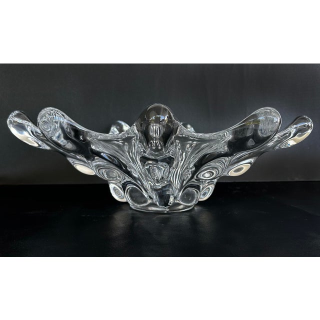 Art Vannes French Art Vannes Blown Glass Crystal Decorative Bowl 1970s For Sale - Image 4 of 8