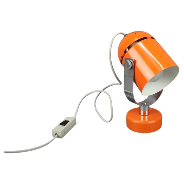 Orange Metal and Chrome Lamp by Stanislav Indra, Former Czechoslovakia, 1970s For Sale - Image 9 of 9
