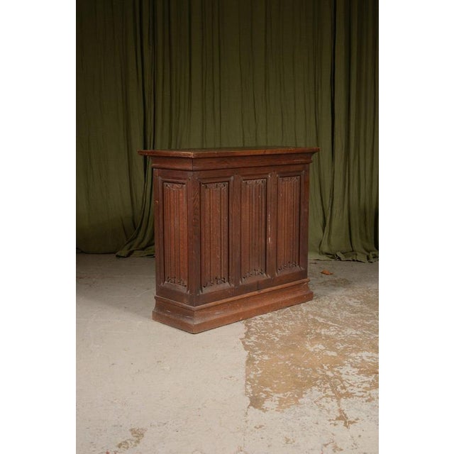 Brown Victorian Linenfold Panelled Oak Console Table, 1870s For Sale - Image 8 of 8