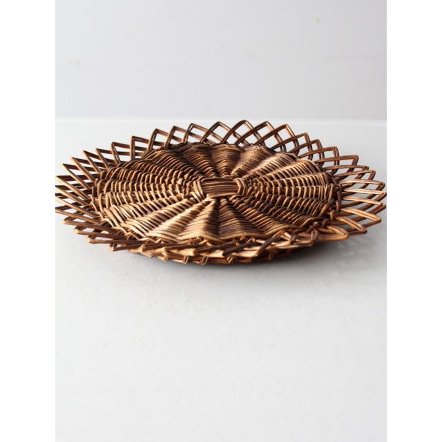 Vintage Wicker Tray Wall Hanging For Sale - Image 9 of 11