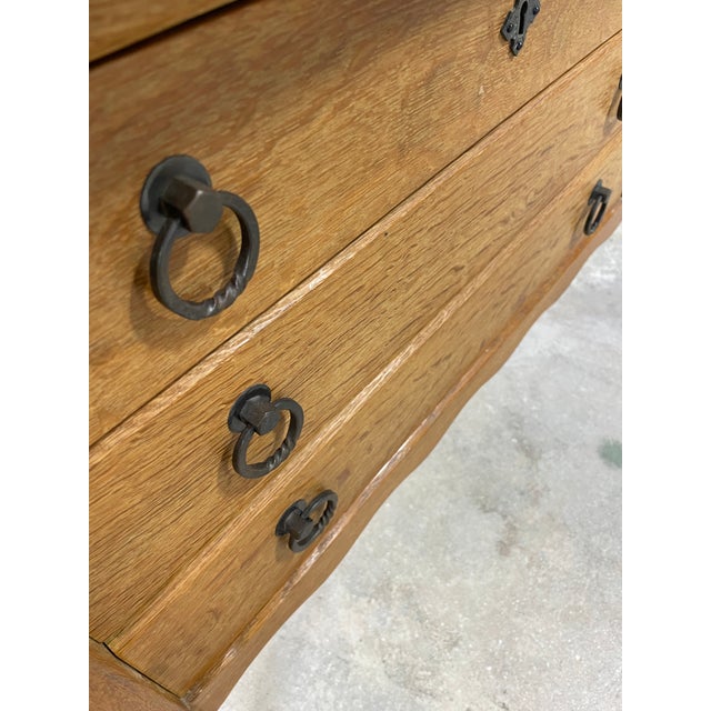 Danish Scandinavian Oak Rustic Dresser Henning Kjaernulf Attrib For Sale - Image 9 of 9