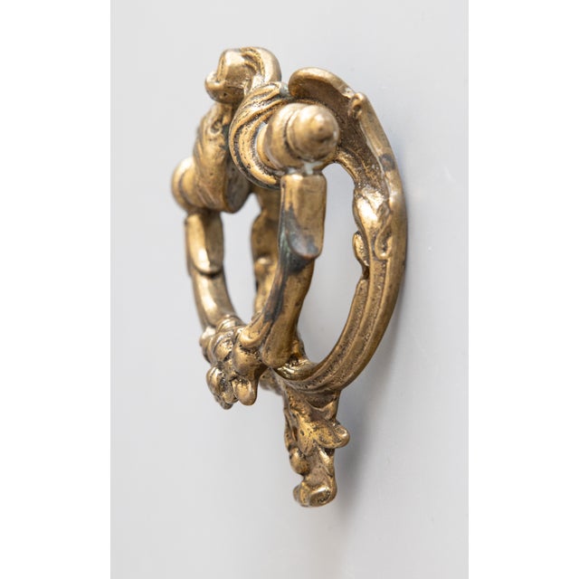 Art Nouveau Antique Art Nouveau French Gilt Bronze Floral Door Knocker For Sale - Image 3 of 8