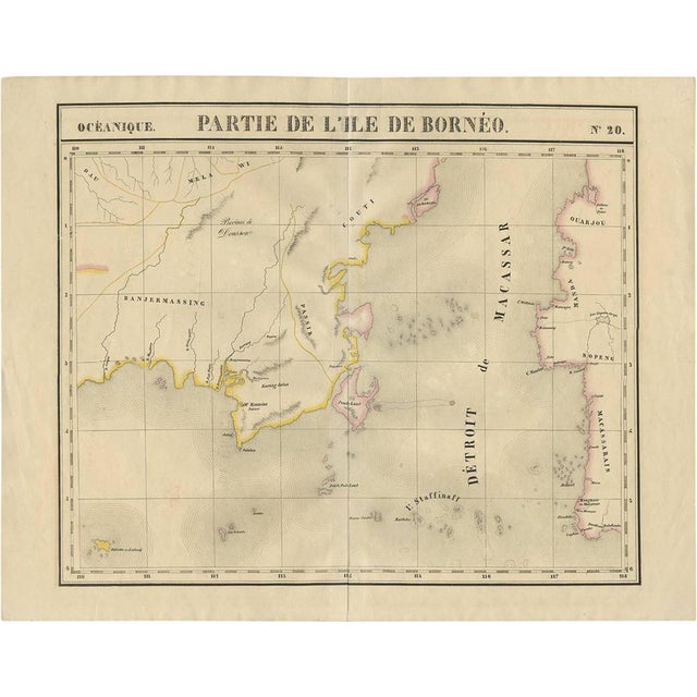 Antique Map of Southeast Borneo by P.M.G. Vandermaelen, 1827 For Sale
