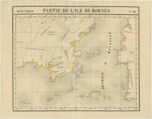 Antique Map of Southeast Borneo by P.M.G. Vandermaelen, 1827