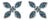 .925 Sterling Silver 1/3 Cttw Blue Diamond Floral Earrings, Pair For Sale