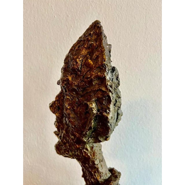 Brown Unknown, Sculptural Head, Patinated Bronze For Sale - Image 8 of 9