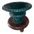 Vintage Hull Usa Green Drip Glaze Pedestal Bowl. For Sale