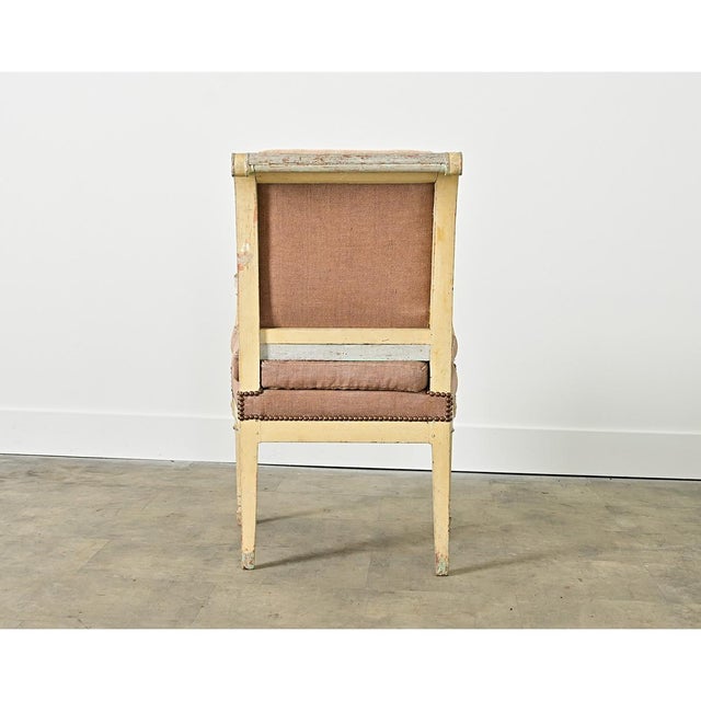 French 19th Century Directoire Painted Fauteuil For Sale - Image 11 of 11