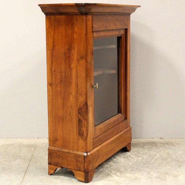 Antique Walnut Wall Display Cabinet For Sale - Image 3 of 11