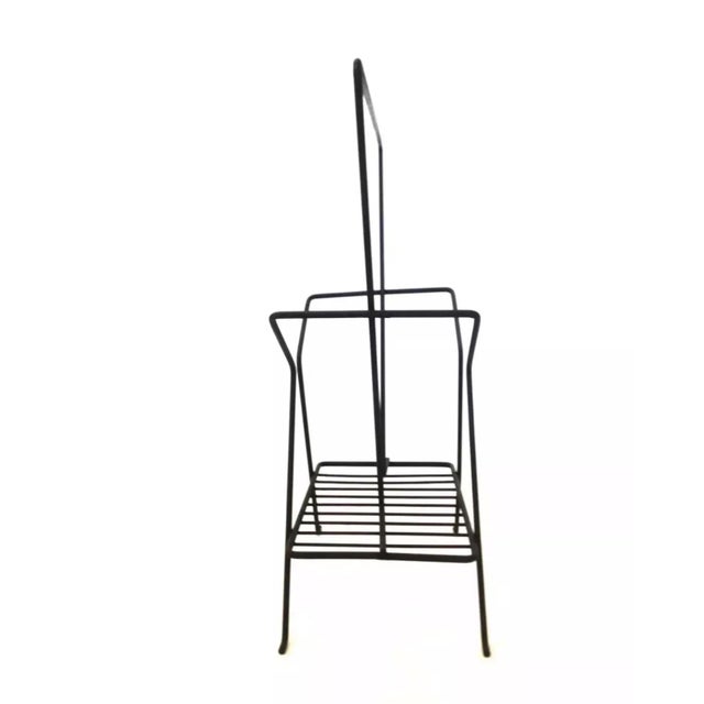 Metal 1950s Vintage Mid Century Modern Atomic Magazine Rack For Sale - Image 7 of 8