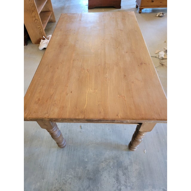 Wood Pine Table Made of Antique Wood From England For Sale - Image 7 of 12