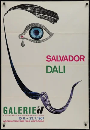 1967 "Salvador Dali Galerie Gd" Czechoslovakian Gallery Poster and Fold Out Brochure