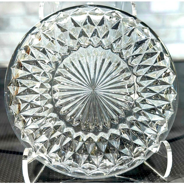 Vintage Clear Pressed Glass Starburst & Diamond Point Coasters – Set of 4 Beautiful set of four vintage clear pressed...