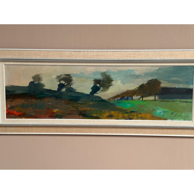 Lennart Hall, Abstract Landscape, 1960s, Oil Painting on Canvas, Framed For Sale - Image 4 of 18