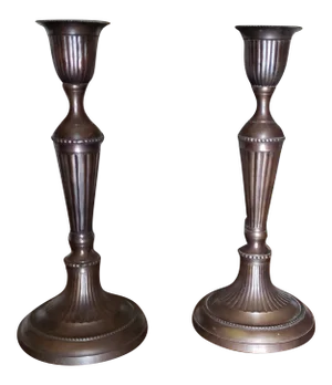 Vintage Bronze Colored Candlesticks - a Pair