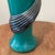 Vintage Deep Teal Murano Studio Art Glass Trumpet Vase With Spiraling Accent Signed by Artist For Sale - Image 9 of 12