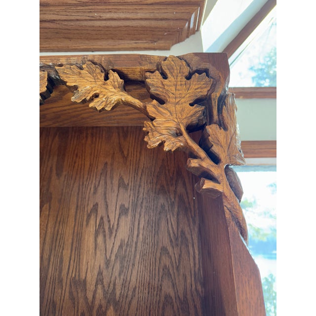 1990s Rare 1990s Disney Ray Kinman Custom Wood Carved Bookcases, Pair, Signed For Sale - Image 5 of 12