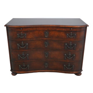 Maitland Smith Burl Walnut Serpentine Chest For Sale