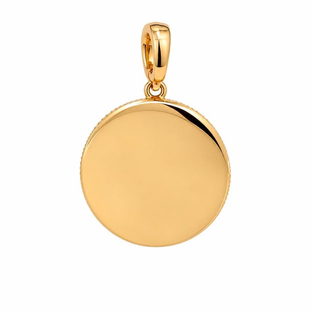 Late 20th Century Late 20th Century 14k Yellow Gold Aquarius Zodiac Sign Diamond Studded Pendant For Sale - Image 5 of 7