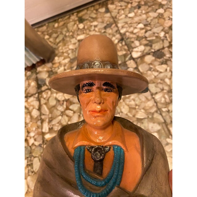 Sand Vintage Hand Painted Ceramic Statues - Set of 2 For Sale - Image 8 of 9