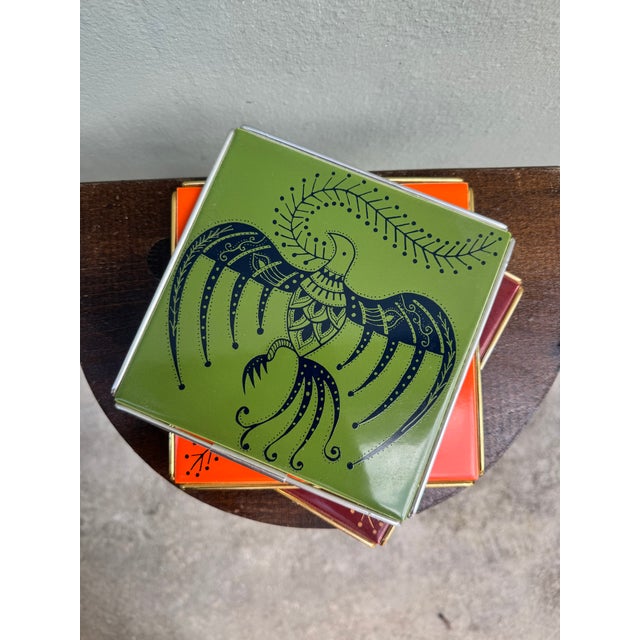 Tribal Tiles – Brazilian Artist Glazed Ceramic Set, Rio De Janeiro For Sale - Image 3 of 4