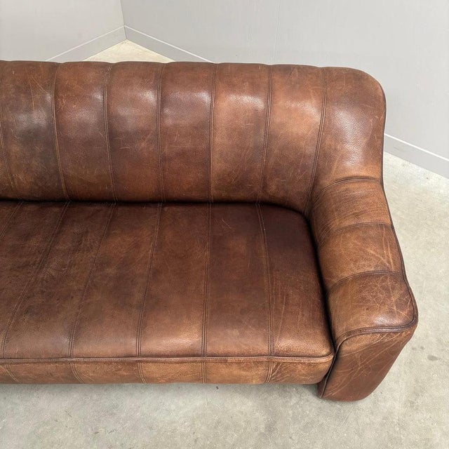Vintage DS44 Three-Seater Sofa with Hocker from de Sede, 1970s, Set of 2 For Sale - Image 15 of 18