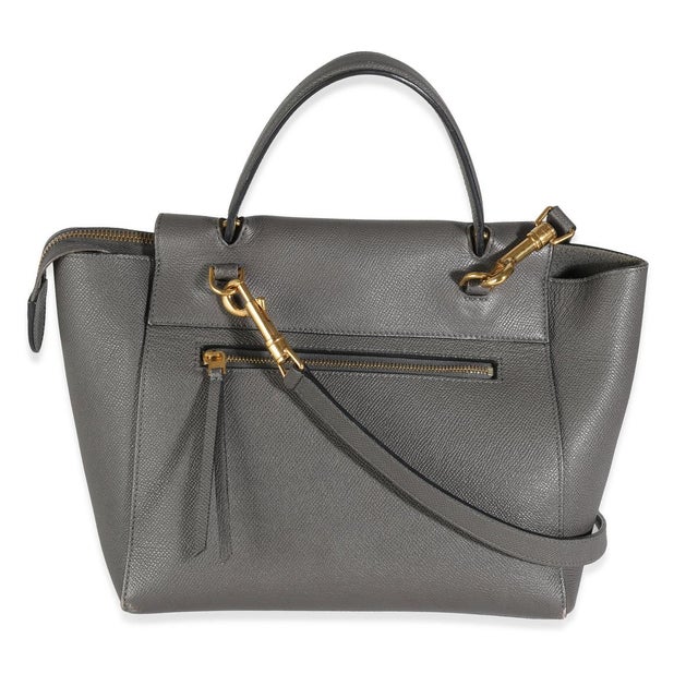 Celine Grey Grained Calfskin Micro Belt Bag For Sale - Image 4 of 8